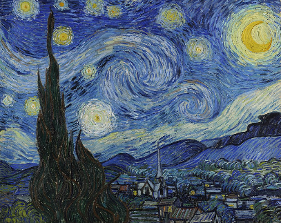 Image (La nuit étoilée de Van Gogh) et sa primitive associée